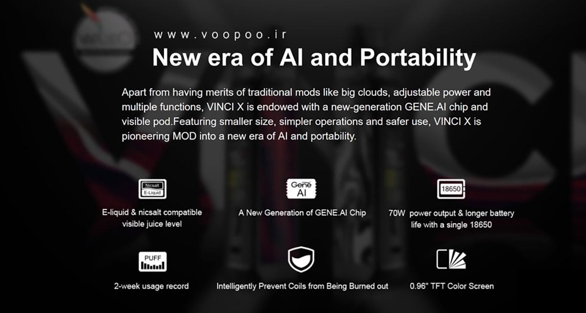 ویپ پاد ووپوو وینچی ایکس Voopoo Vinci X voopoo vinci x spec0