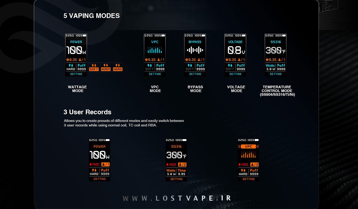 ویپ ماد Lost Vape Thelema Solo MOD Lost Vape Thelema Solo MOD ویپ ماد لاست ویپ تلما سولو