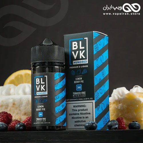 Blvk-Hundred-Line-Lemon-Berry-Pie-100ml-Eliquid ایجوس پای لیمو، بلوبری و تمشک BLVK Lemon Berry Pie