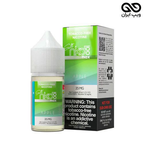 nkd100-max-apple-ice-saltnic Nkd100 MAX Apple ایجوس سالت نیکوتین طعم سیب و یخ نیکد مکس
