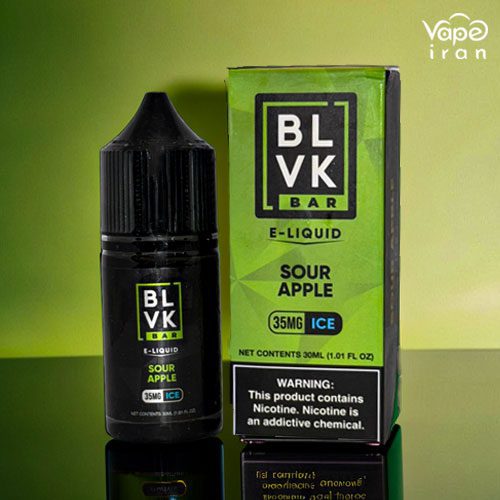 BLVK-Sour-Apple-Saltnic جویس سالت سیب سبز ترش و یخ BLVK Sour Apple SaltPlus